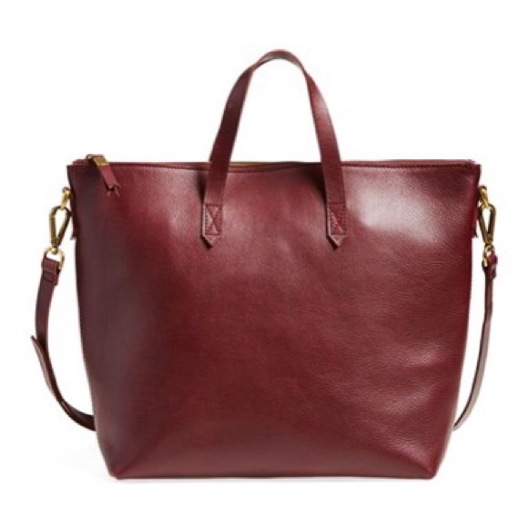 Madewell Handbags - Madewell Transport Satchel Tote in Dark Cabernet
